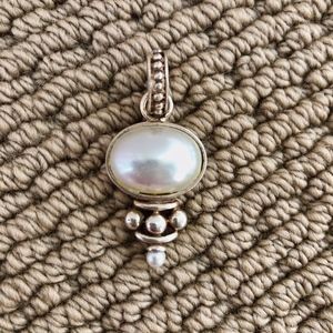 Faux Mobe Pearl & .925 Sterling Silver Pendant